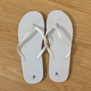 White/Light Gray Flip  Flops